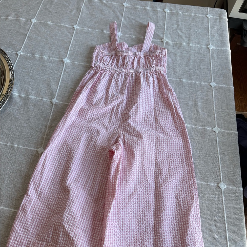 Hope & Henry Pink Gingham Jumpsuit size 7 - Picture 2 of 6